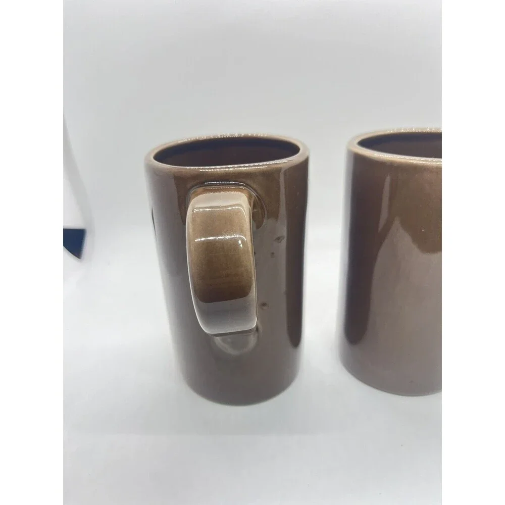 Pottery Barn Studio Mugs by Barbara Eigen Tall Coffee Mugs Set of 2 Brown